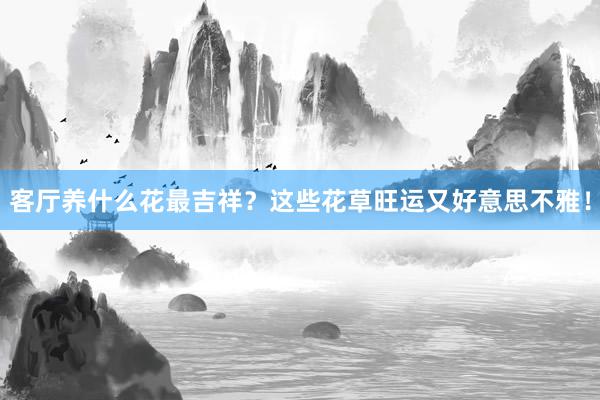客厅养什么花最吉祥？这些花草旺运又好意思不雅！